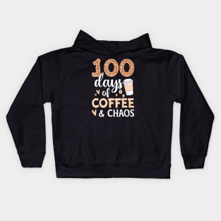 100 Days Of School Coffee Lover 100Th Day Of School Teacher Kids Hoodie